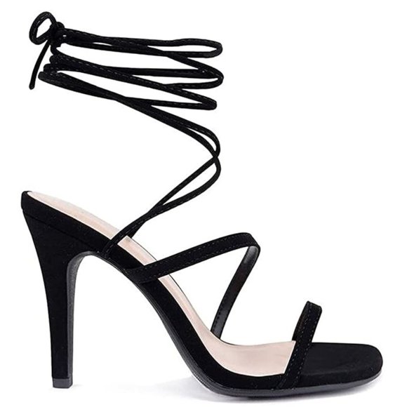 Amazon | Shoes | Nwt Vivianly Strappy Stiletto High Heels Rhinestone Lace Up Heeled Sandals